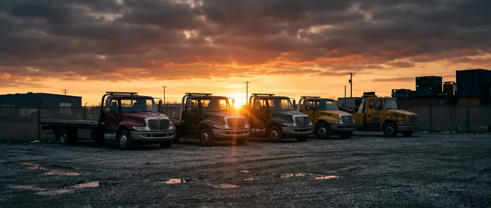 Illustrative Northeast Philadelphia yard at sunrise